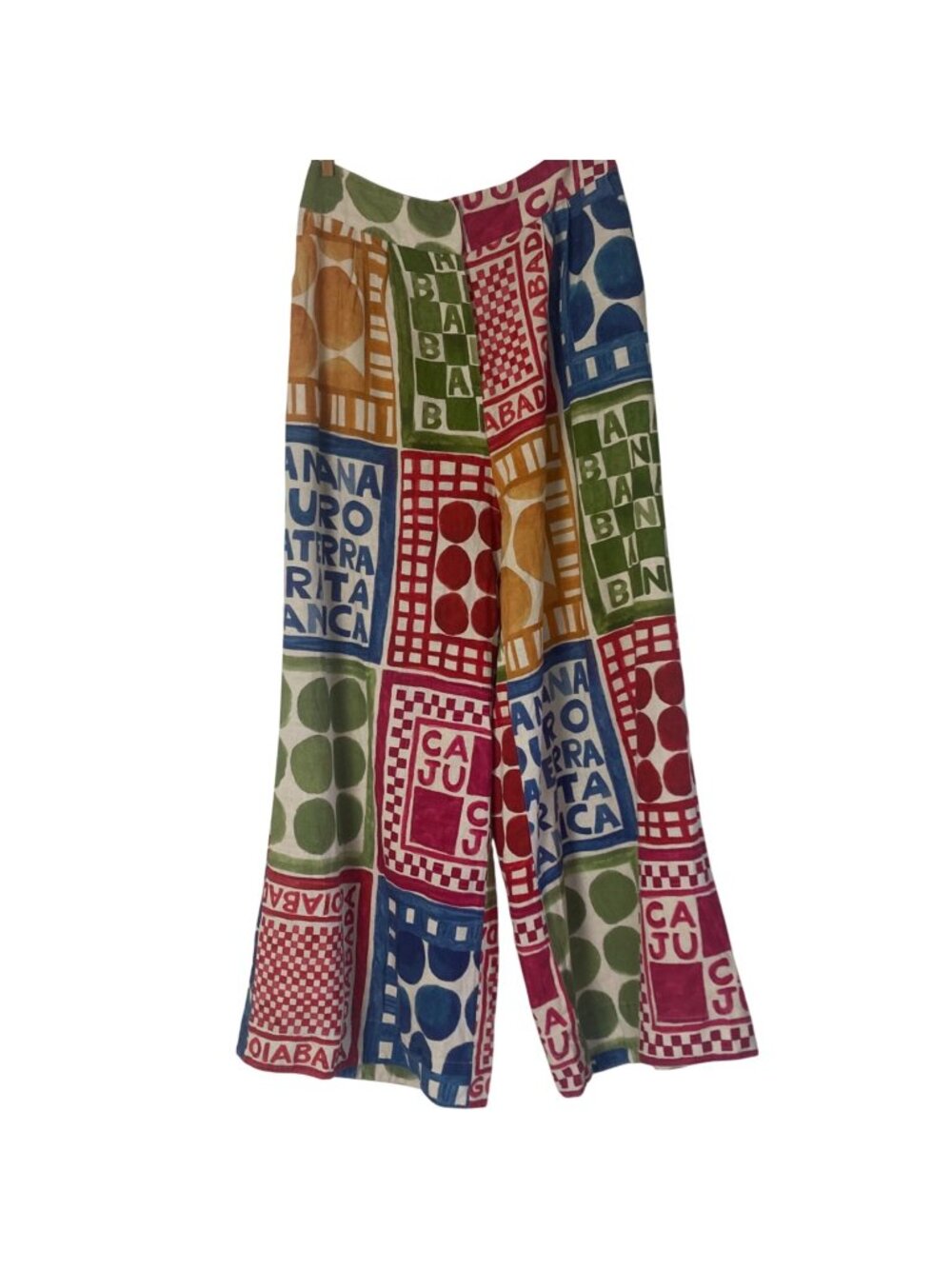 Multicolor Patchwork Wide-Leg Pants